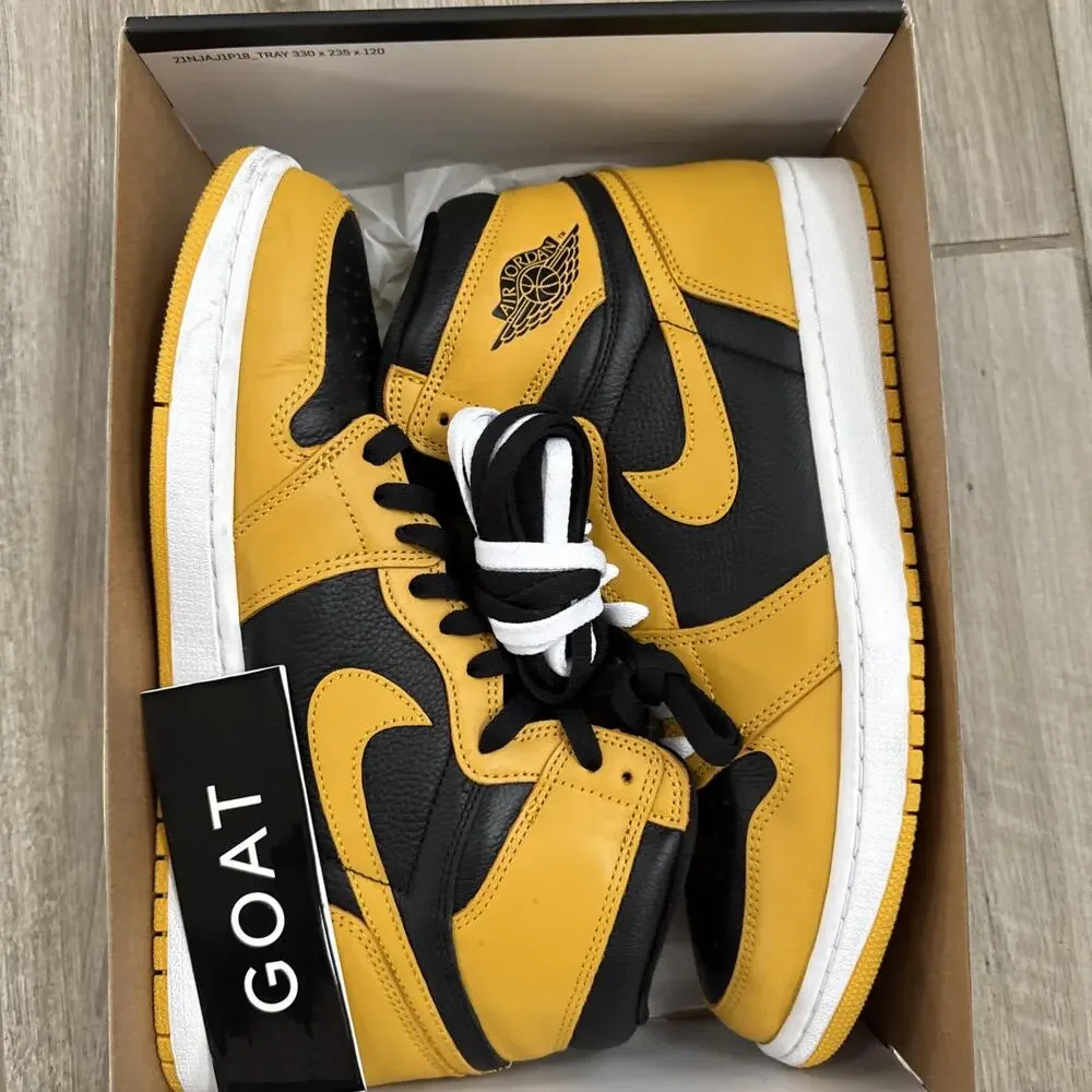 Size 12 - Jordan 1 Retro OG High Pollen Nike Air Black Yellow Rare OG Box
